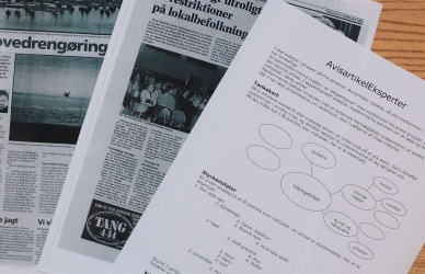 Foto af artikler brugt i opgaven