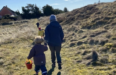 Naturvejleder på Fanø på tur med børn